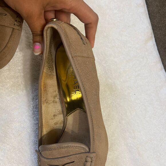 Michael Kors MK Women's Leather High Heel Loafer Pump Wedges Size 7 - Picture 11 of 13